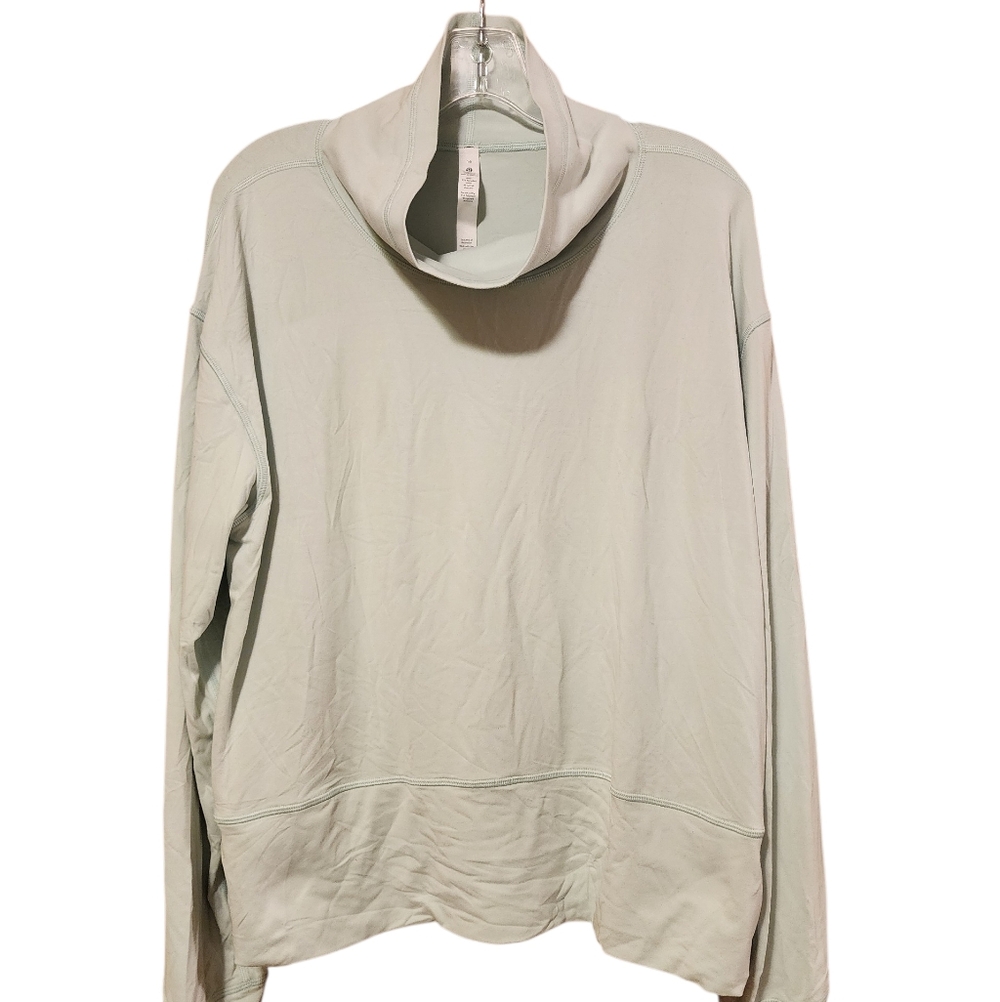 Lululemon W3FJ4S Ready To Rulu Light Mint Green Funnel Neck Pullover Size 16